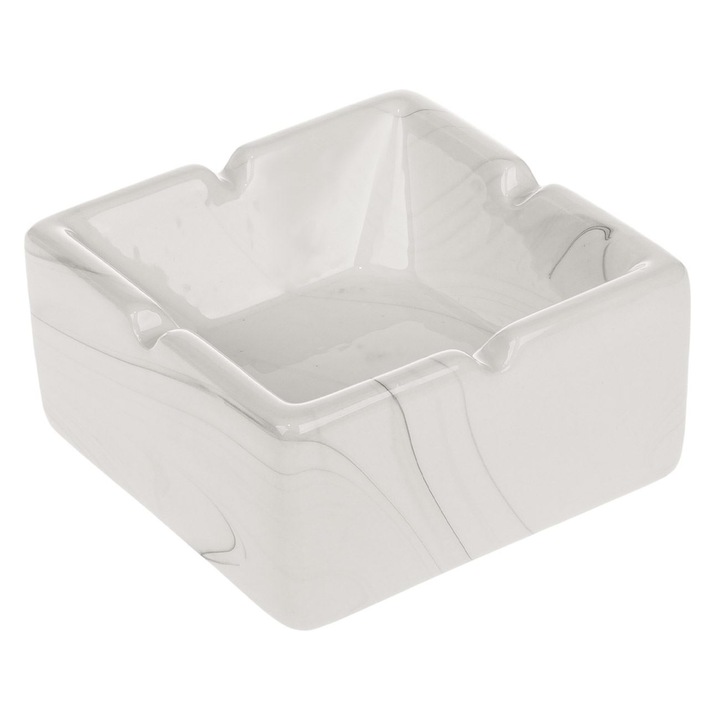Kerámia Hamutartó, Márvány Mintás, Fehér, 10x10x5cm, MYONNA IT & E-COMMERCE ®