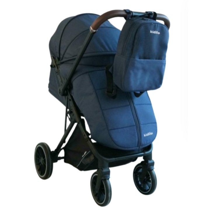 Carucior sport, Kidilo, Pentru toamna-iarna, Husa de picioare, Copertina extensibila, Albastru