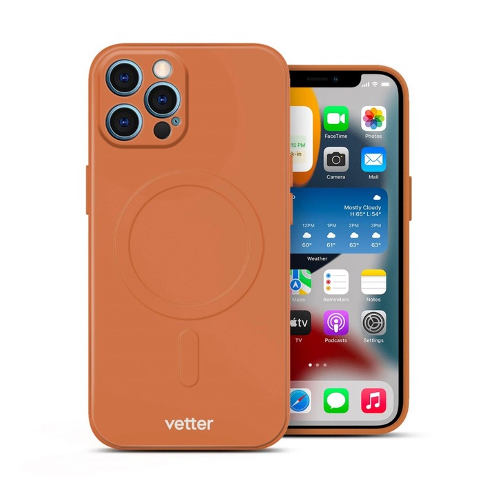 iPhone 12 Pro Soft Pro Ultra tok, MagSafe kompatibilis, narancssárga