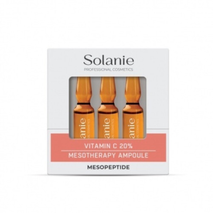Fiole cu vitamina C 20% pentru mezoterapie Solanie Mesopeptide 3x2ml