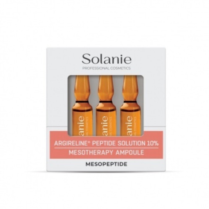 Fiole cu peptide 10% pentru mezoterapie Solanie Argireline Mesopeptide 3x2ml