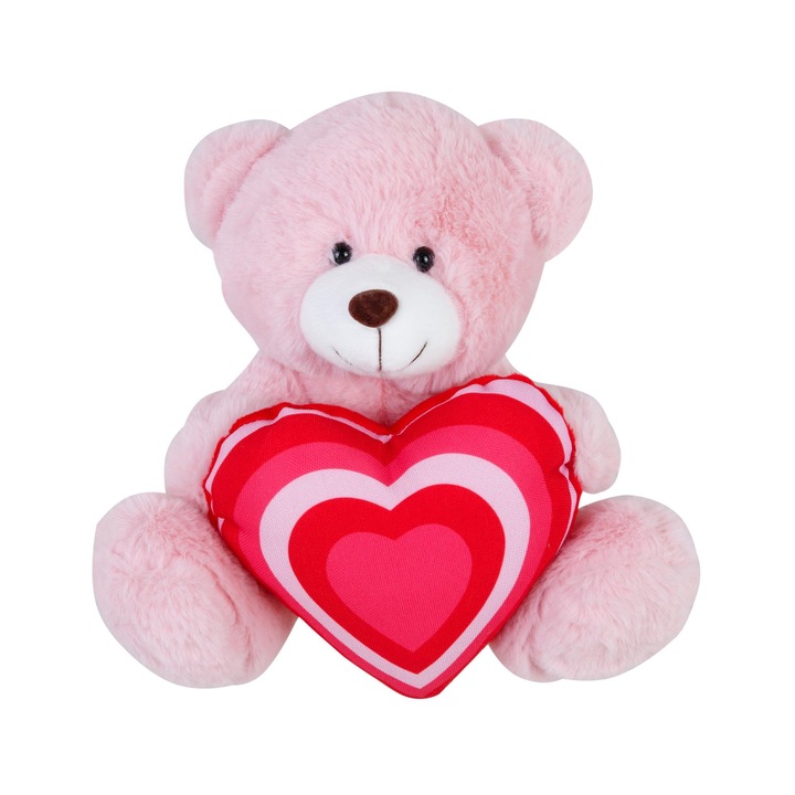 Jucarie de plus, urs cu inima tridimensionala, 20cm