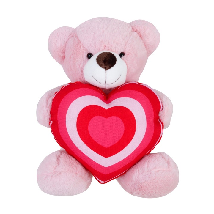 Jucarie de plus, urs cu inimioara tridimensionala, 25cm