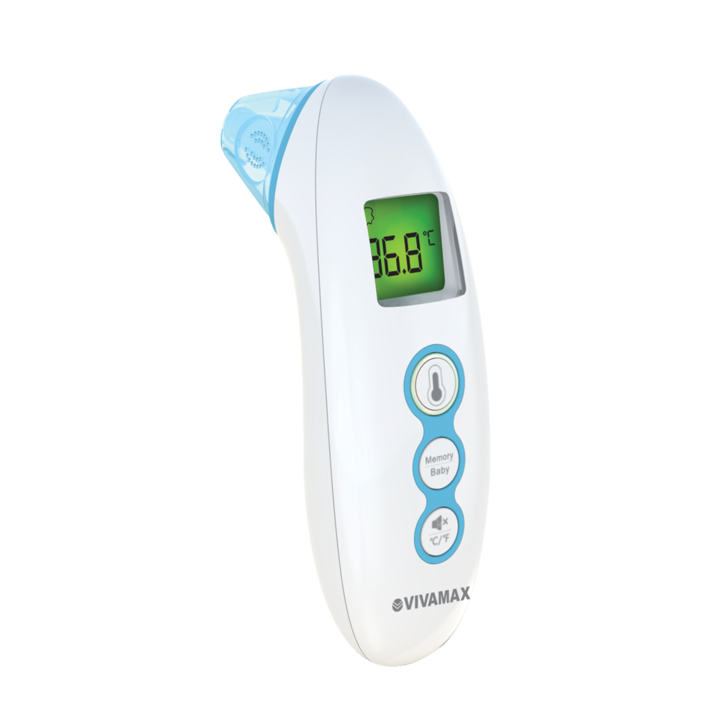 Fül- és homloklázmérő, digitális LCD háttérvilágítással, 120x53x43 mm, ±0, 2°C mérési pontosság
