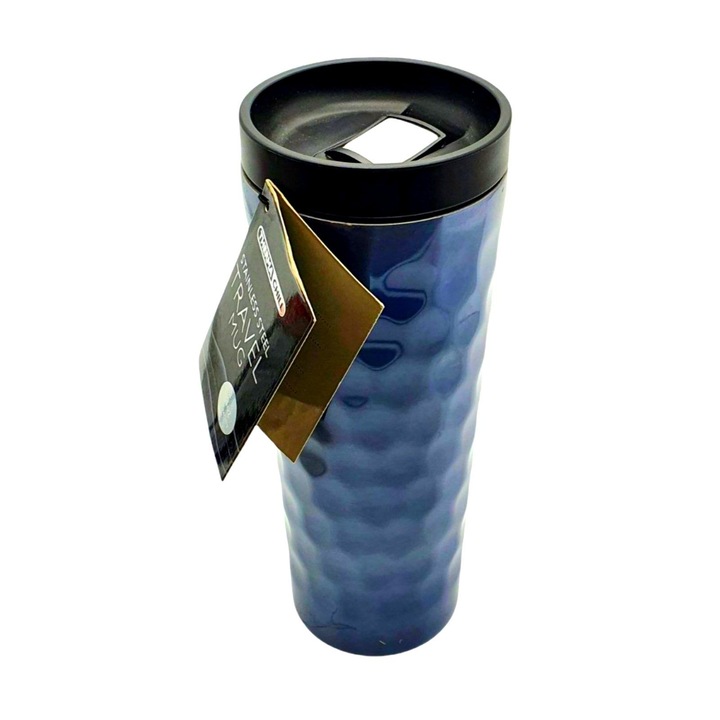 Termos metalic de calatorie, albastru, 500 ml