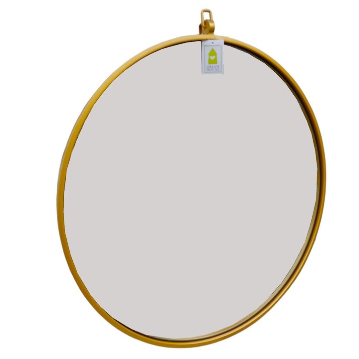 Oglinda de perete, stil baroc, 61x64cm, metalica, aurie