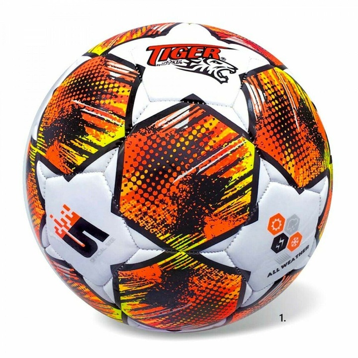 Minge de fotbal pentru copii Startoys 25cm, portocalie, dezvolta abilitati motorii si coordonare