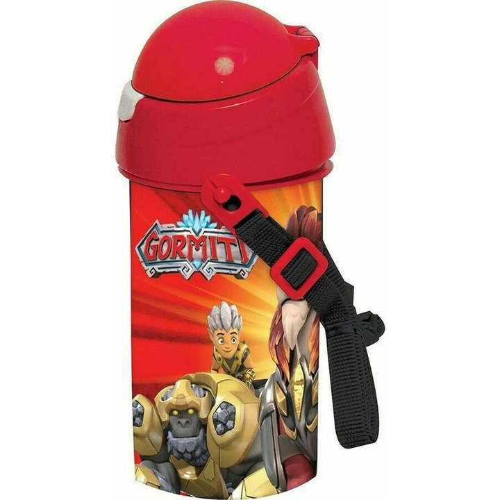 Sticla GIM 500ml, cu capac si pai, 8x19cm, pentru apa rece