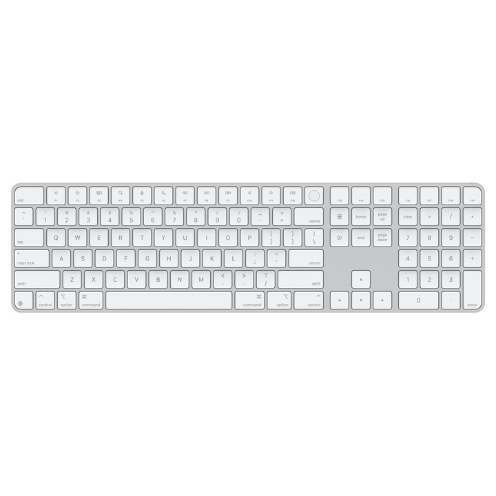 Apple Magic Keyboard billentyűzet, Touch ID-val és számbillentyűzettel Apple chipes Machez – US kiosztás – fehér