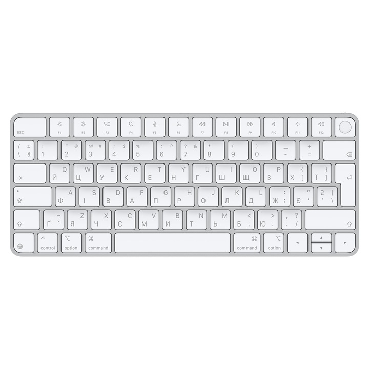 Apple Magic Keyboard billentyűzet, Touch ID - Ukrán kiosztás, fehér