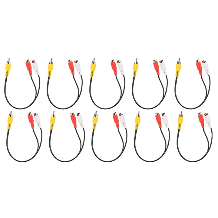 10 buc. cablu audio Enforose de la tata RCA la mama RCA dublu, accesoriu cablu de linie