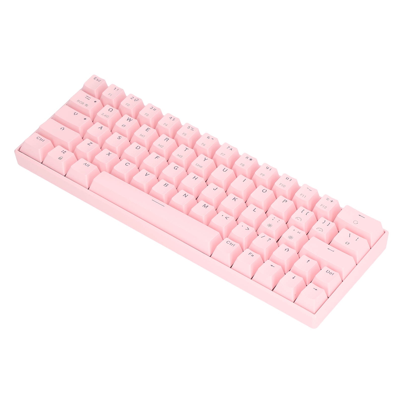Tastatura mecanica wireless 3 moduri, Mmgoqqt, 64 taste, iluminare