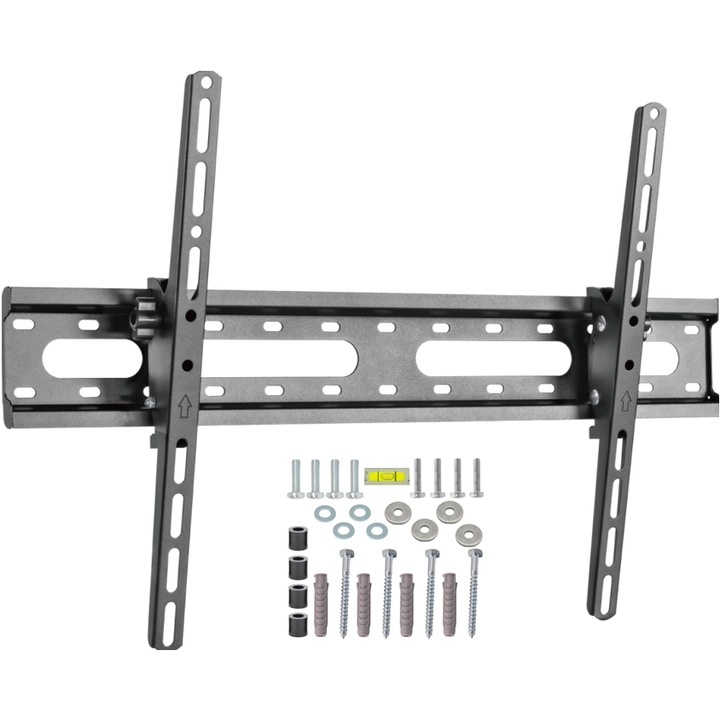 Стойка за телевизор Ovolo, за 37-80" телевизори, черна, капацитет 45 кг, пълен монтажен комплект