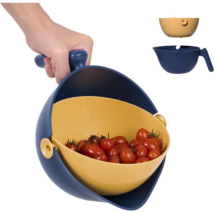Двуслойна купа SOL Kitchen, за плодове и зеленчуци, с кошница за оттичане, 2 л, 29,9 x 22,5 x 11,8 см