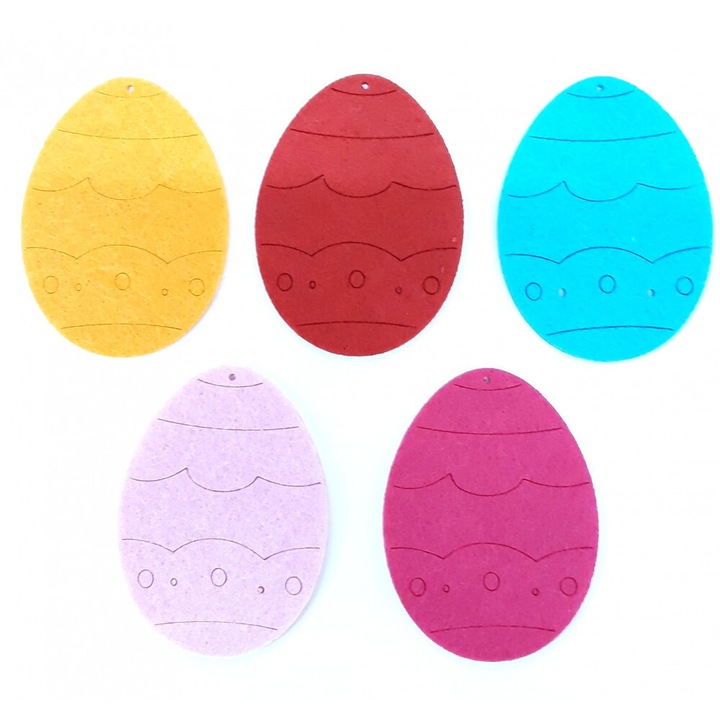 Великденски яйца от филц 5 бр./кутия, приблизително 6 см 23246