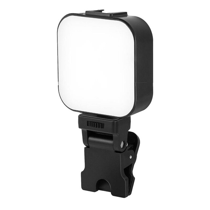 Rqiurpn szelfi lámpa 64 LED-del, 5 világítási móddal, fekete, 13x10x5cm, 1 db-os készlet.