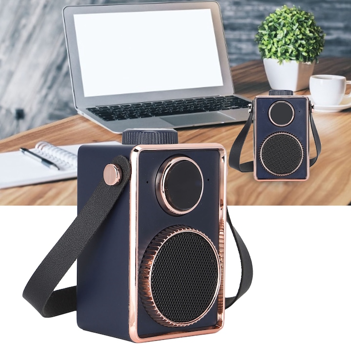 Boxa portabila Bluetooth Jormftte, 3W, 10m, albastra, dimensiuni mici