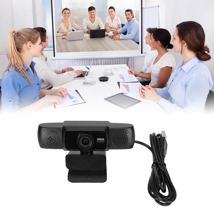 Jormftte 1080p webkamera, USB 2.0, 1920x1080 felbontás, állítható szög, beépített mikrofon, széles körű kompatibilitás