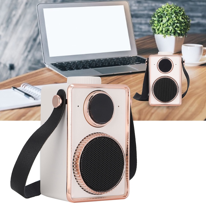 Boxa portabila Jormftte mini cartoon, forma robot, bluetooth, portocalie, pentru calatorii