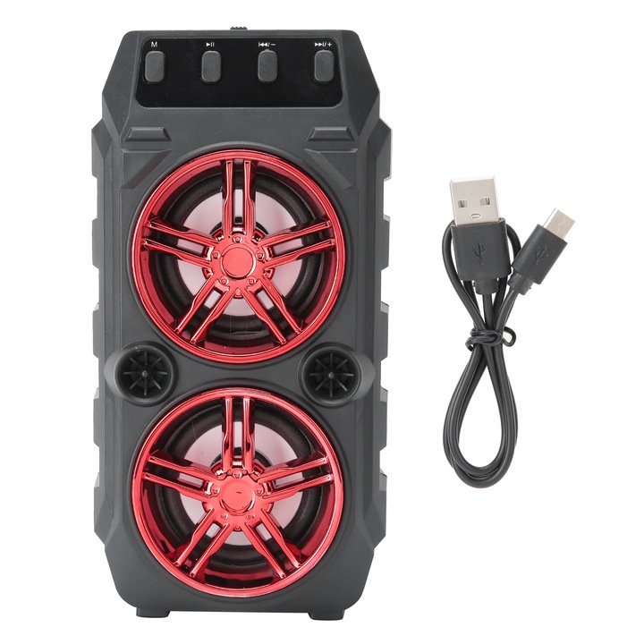 Boxa portabila Bluetooth Jormftte retro, design camera, 3W, 900mAh, albastra