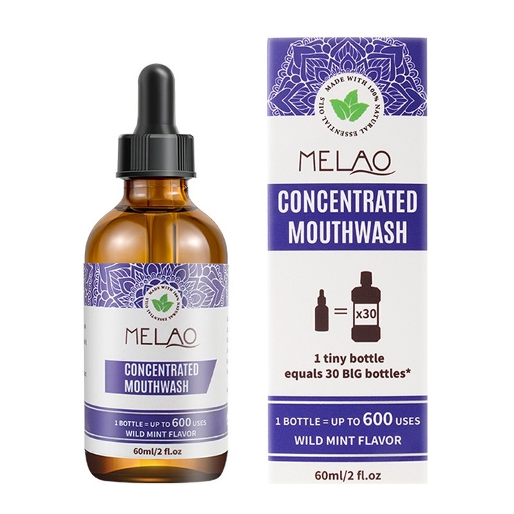 Концентрирана вода за уста, с вкус на дива мента, 60 ml, до 600 употреби
