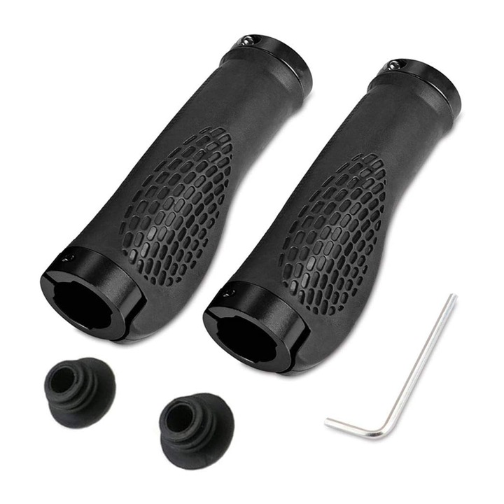 Комплект от 2 кормила за велосипеди, SINBINTA, Предлага се с инструменти, Ергономичен дизайн, Устойчив на износване, Противоплъзгащ се, идеален за дълги пътувания, Вътрешен диаметър 22 mm, Черен