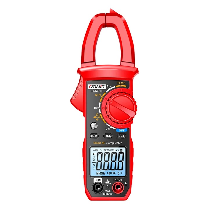 Multimetru digital clampmetru cu multi functii FSB668B, Auto-ranging, Tensiune AC/DC, Curent AC, rezistenta, capacitatea, frecventa, afisaj digital, oprire automata, protectie suprasarcina