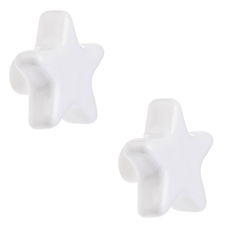 Set Manere Ceramice, Model Stele, Culoare Alba, 2 Bucati