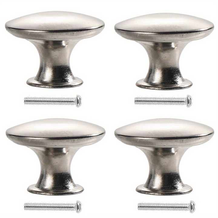 4 buc Butoane Vintage Cabinet Trage, maner sertar cu suruburi pentru mobilier casnic Dulap dulap Decorare dulap, 30x21mm, argintiu