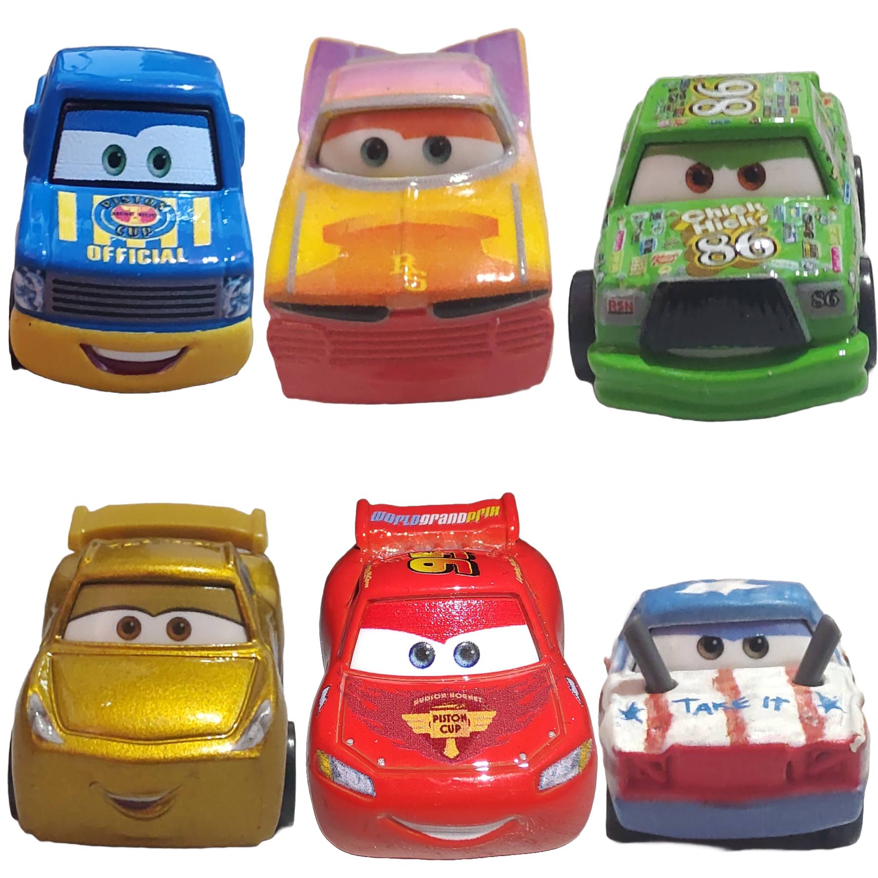 Set 6 masinute metal mini diecast, Disney Cars 3, V6, Fulger