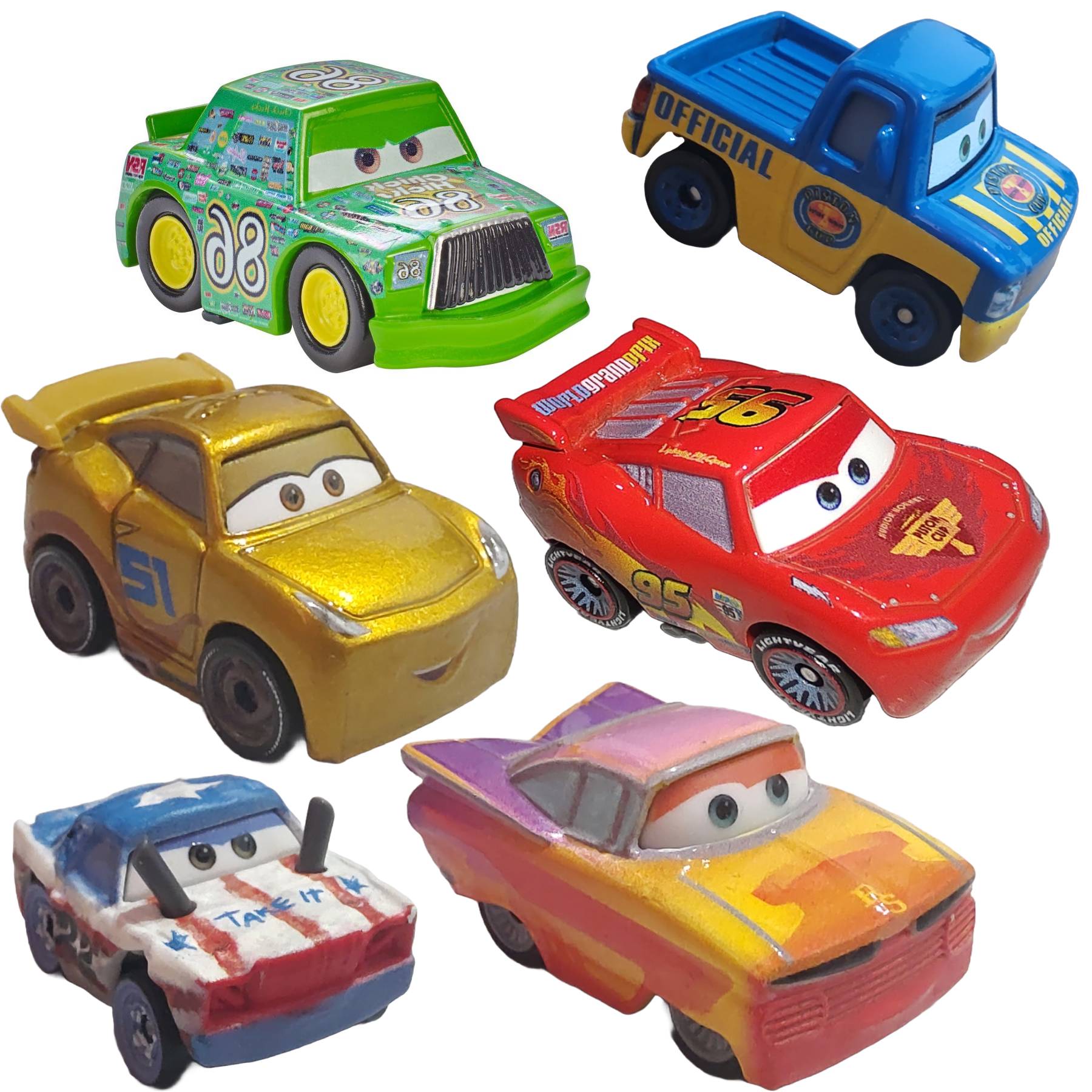 Set 6 masinute metal mini diecast, Disney Cars 3, V6, Fulger