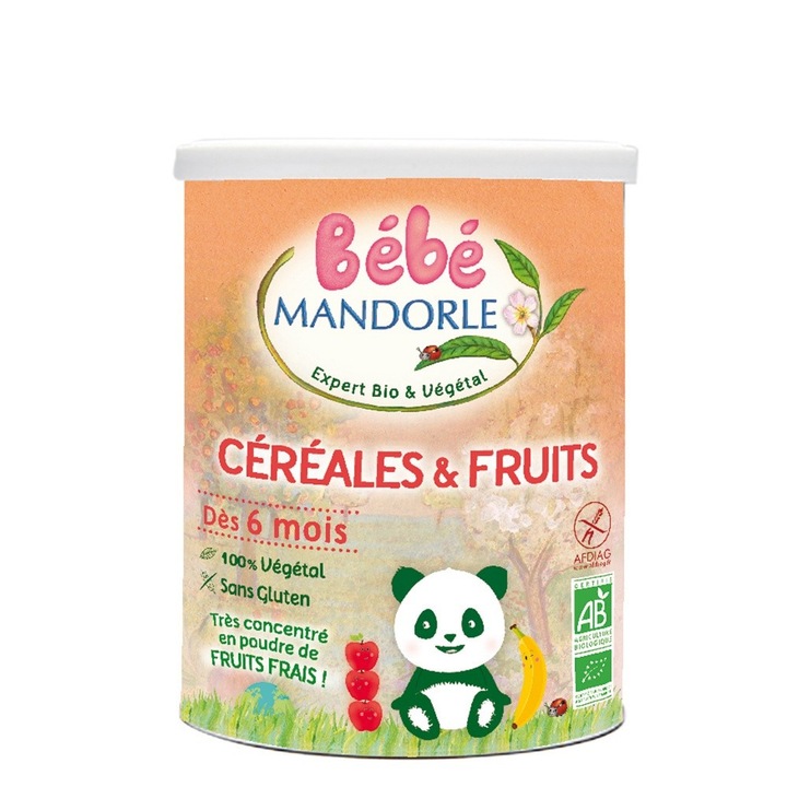 Cereale cu fructe pentru bebelusi - de la 6 luni, 400g, La Mandorle