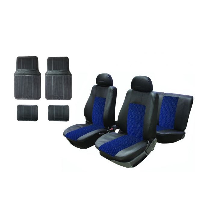 Set tapiterie universal in albastru Dream Flexzon + covoare de cauciuc covor Flexzon