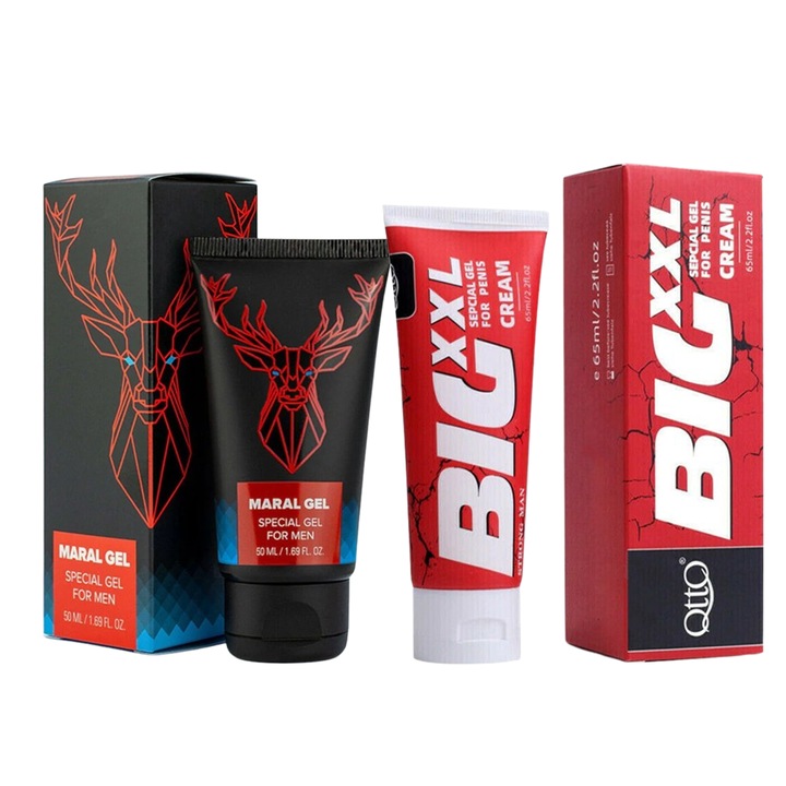 Pachet, Maral Gel + Crema Big XXL, pentru marirea zonei genitale si erectii puternice, 115ml