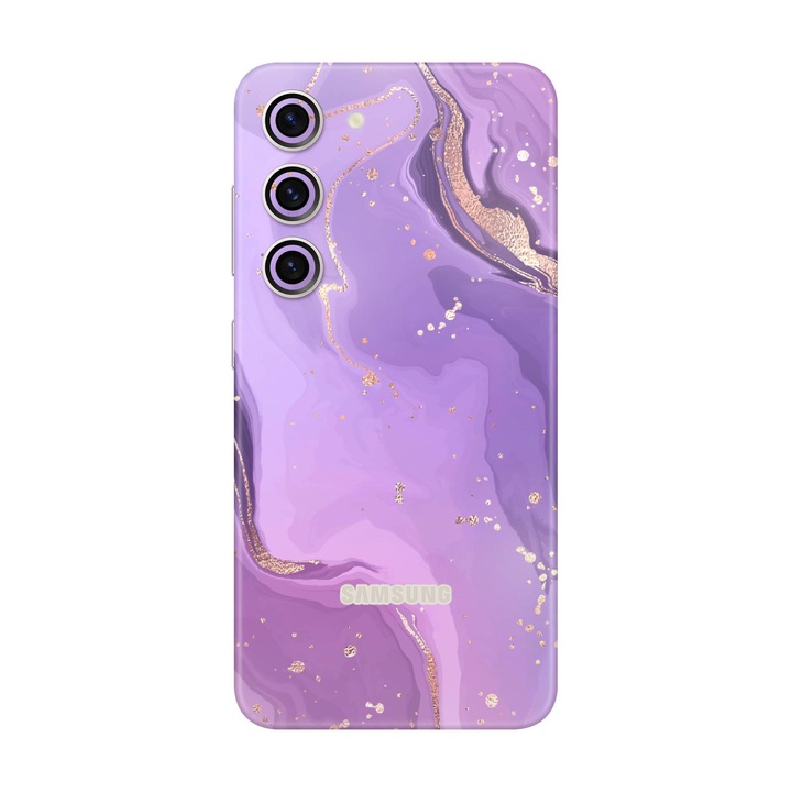 Folie de protectie pentru Samsung Galaxy S23 FE, Colectia Signature, Skin Spate cu laterale unite, Lavender Swirl