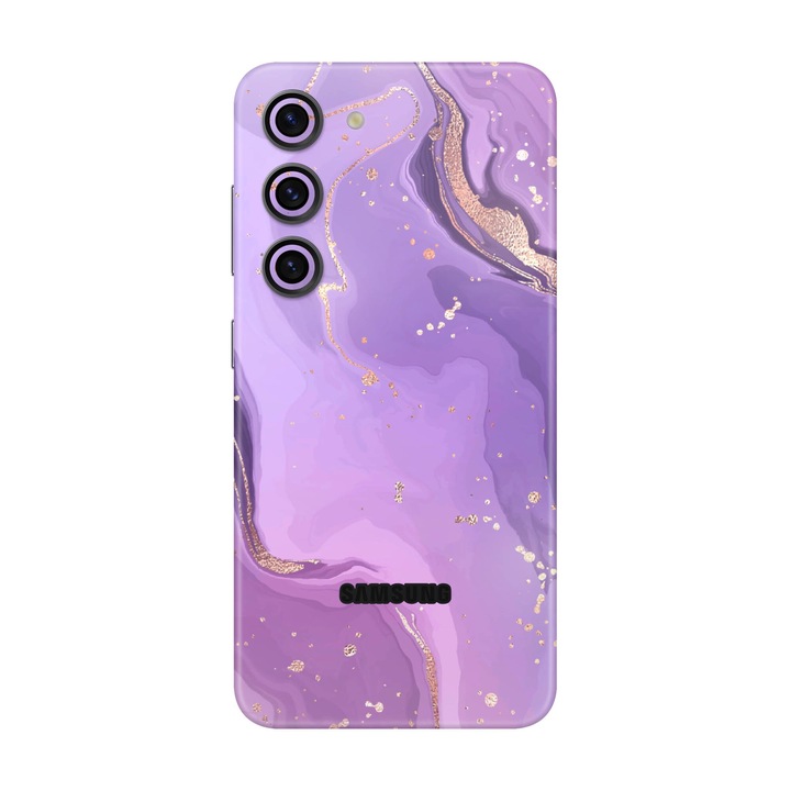 Folie de protectie pentru Samsung Galaxy S23 Plus, Colectia Signature, Skin Spate cu laterale unite, Lavender Swirl