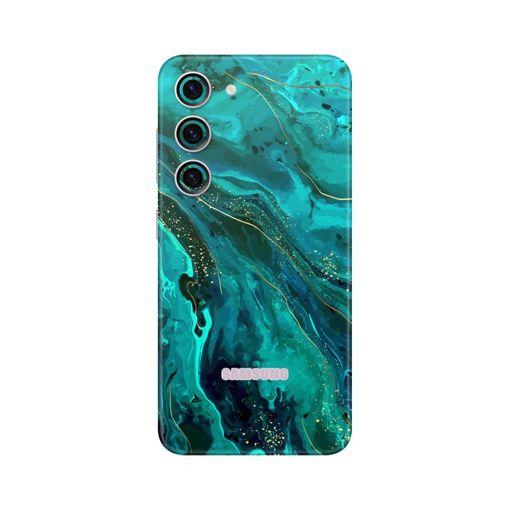 Folie de protectie pentru Samsung Galaxy S23, Colectia Signature, Skin Spate cu laterale unite, Celestial Lagoon
