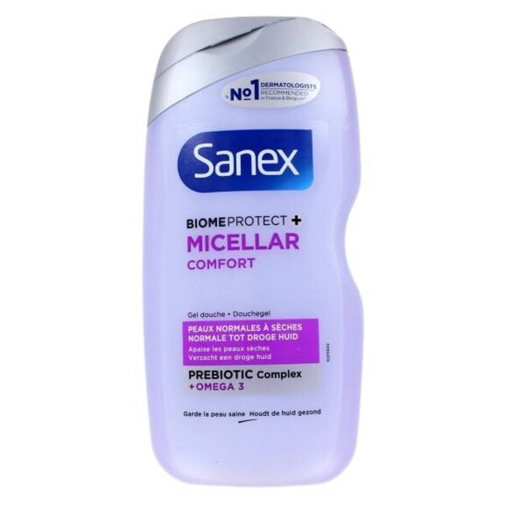 Tusfürdő, Sanex, Dermo Biome Ochrona 400 ml, szulfátok nélkül, Omega 3-mal