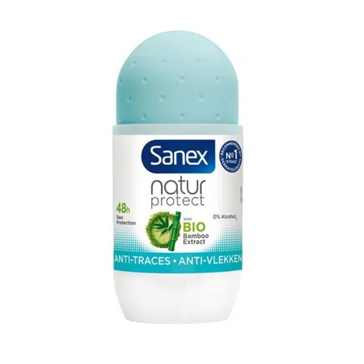 Roll-on dezodor, Sanex Natur Protect 50 ml, 48 órás védelem, láthatatlan formula