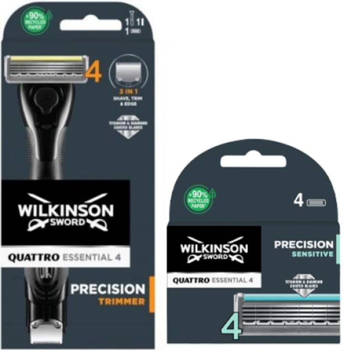 Set 4 rezerve pentru aparat de ras Wilkinson, Quattro Essential 4
