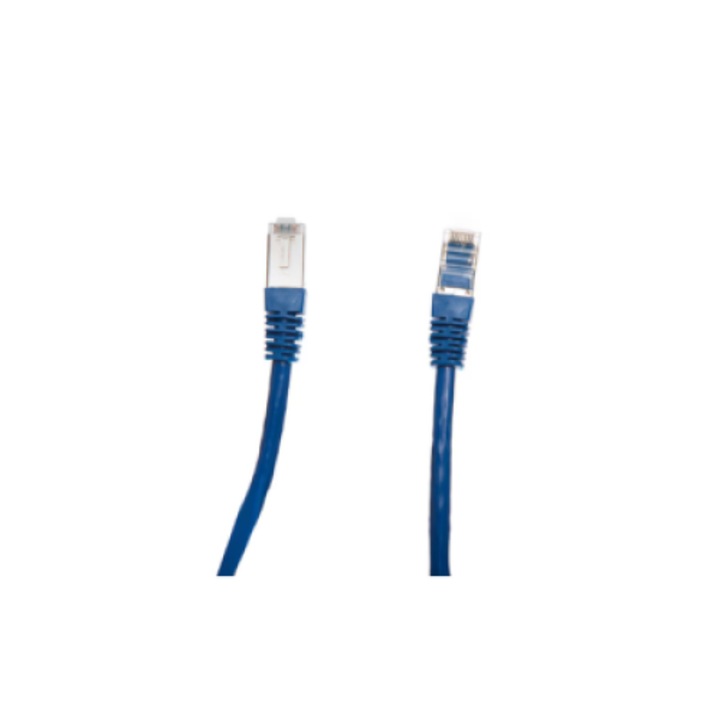 Cablu FTP DataLink Patch cord cat. 6A LSZH, 0.5m, cupru 100%, ecranat, mufa turnata, Albastru