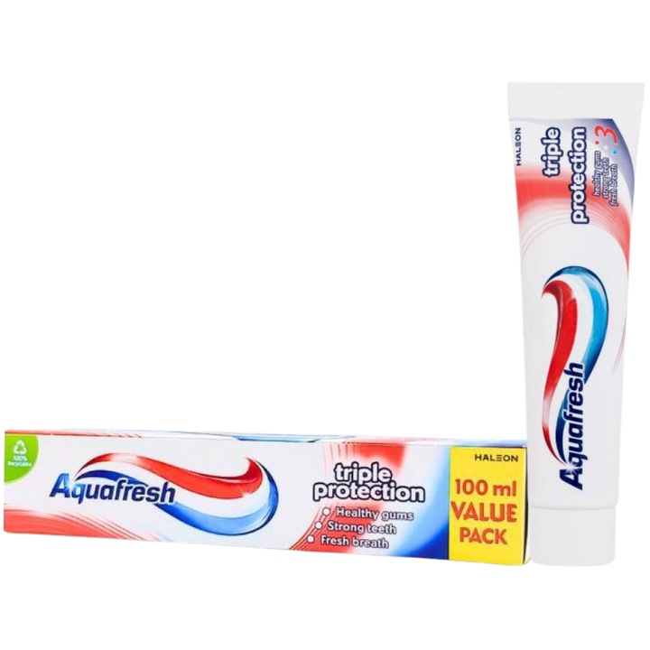 Паста за зъби Aquafresh Triple Protection 100 ml, защита срещу кариес, здраве на венците