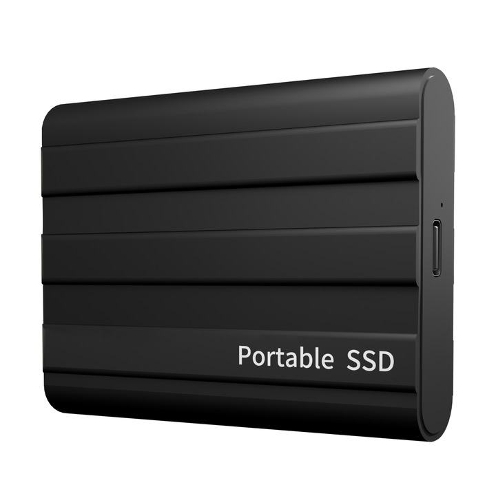 Външен твърд диск Portable SSD, 2TB, USB 3.0, за PC, Mac, настолен компютър, лаптоп, черен
