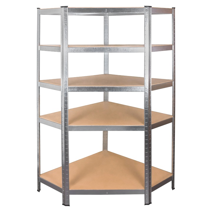 Raft de depozitare coltar - 180 x 90 x 40 cm - 5 rafturi - AGA MR4604