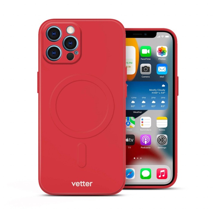 iPhone 12 Pro Soft Pro Ultra tok, MagSafe kompatibilis, piros