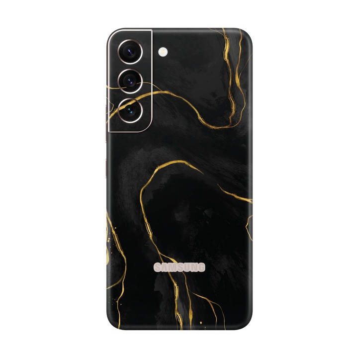 Folie de protectie pentru Samsung Galaxy S22 Plus, Colectia Signature, Skin Spate cu laterale unite, Golden Onyx