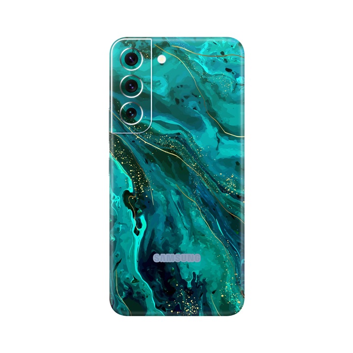 Folie de protectie pentru Samsung Galaxy S22, Colectia Signature, Skin Spate cu laterale unite, Celestial Lagoon