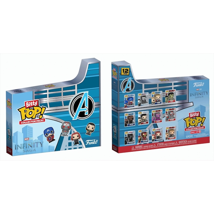 Set 12 Figurine, FunKo, Bitty POP - Marvel Infinity Saga, 2.5cm, cu husa de protectie