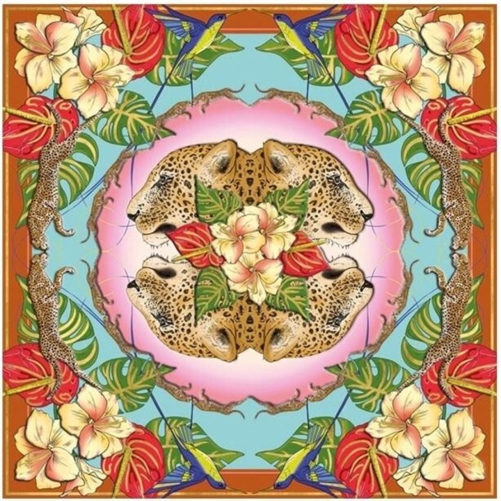 Karnet kwadrat cu coperta Leopards & Hummingbirds, Museums & Galleries, 163x163mm, folie