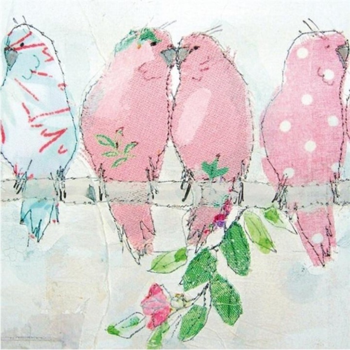 Karnet kwadrat cu coperta Parakeets, Museums & Galleries, 165x165 mm, folie